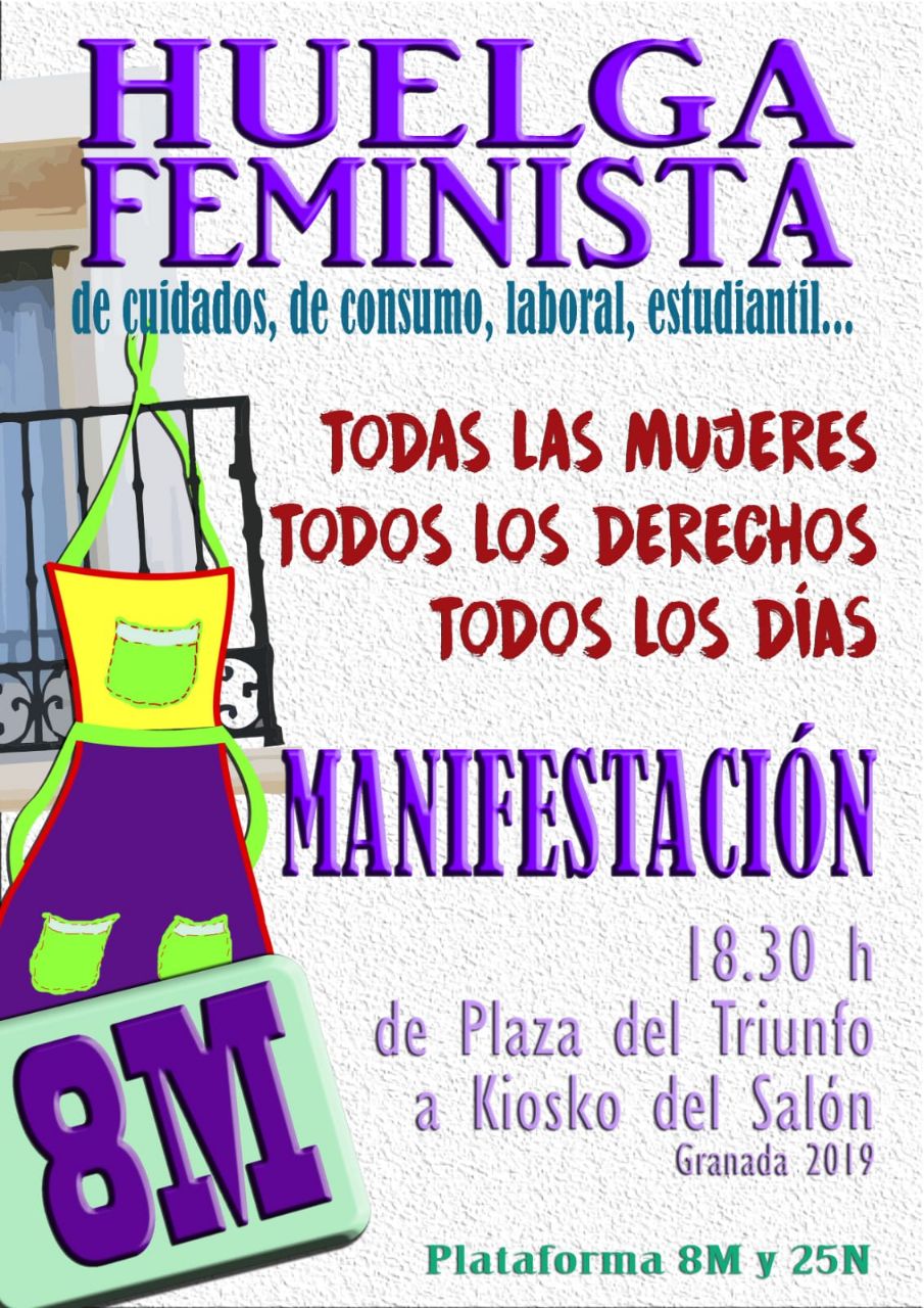 Manifestación 8M Granada. A las 18:30 horas en la plaza del truinfo
