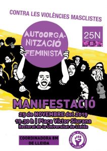 25N lleida, a las 19:30 horas en plaza victor siurana